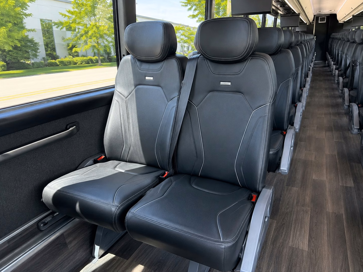 56 passenger charter bus inside